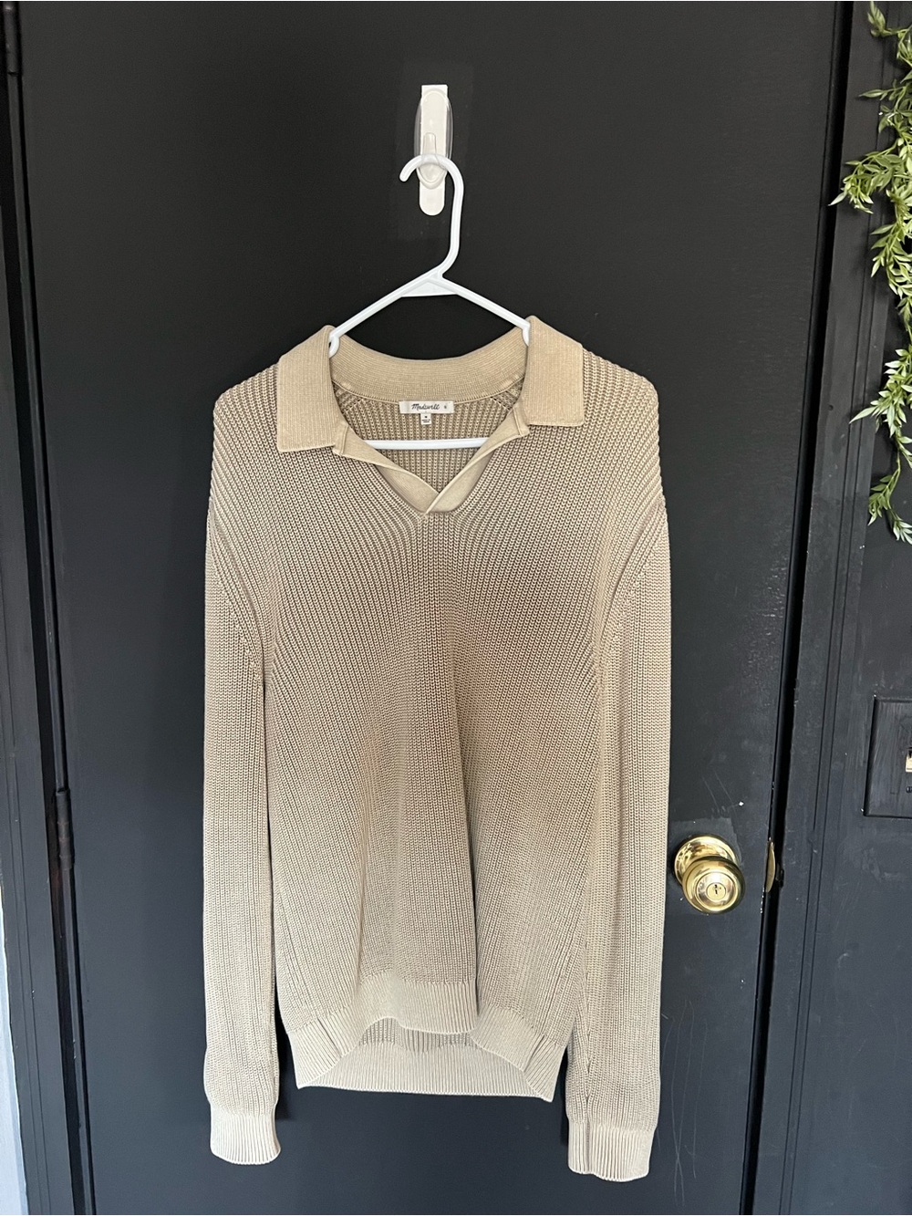 Madewell Jonny Collar Long sleeve Shaker Knit Polo
